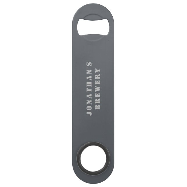 Rustic Grey Custom Quote Personalised Bar Key (Back)
