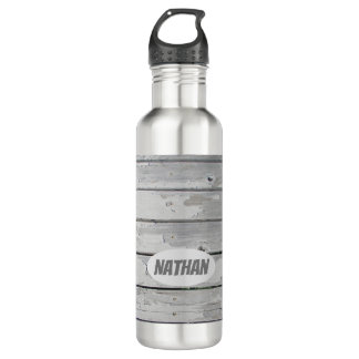 Rustic grey fence  710 ml water bottle