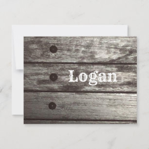 Rustic Grey Fence Thank You Note Card
