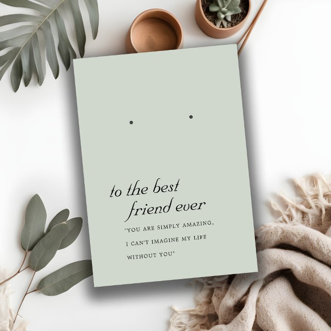 RUSTIC GREY GREEN FRIEND EARRING DISPLAY CARD (Creator Uploaded)