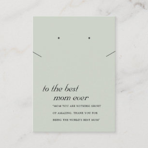 RUSTIC GREY GREEN MOM GIFT NECKLACE EARRING CARD