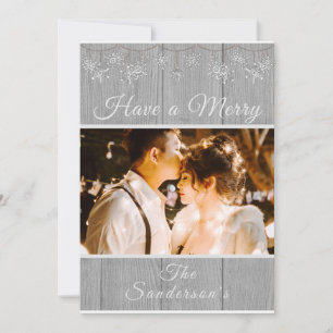 Rustic Grey  Have a Merry Christmas  Holiday Card