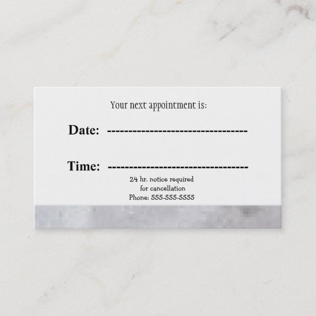 Rustic Grey Minimalist Professional Appointment Card (Front)