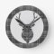 Rustic Grey Scottish Tartan And Stag Head Antler