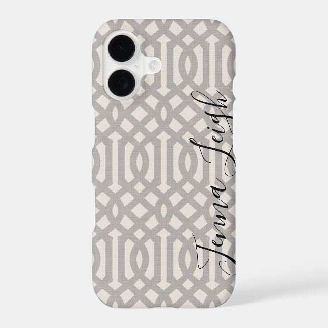 Rustic Grey Trellis Monogram (Back)