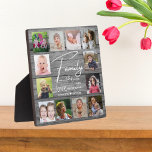 Rustic Grey Wood Family Quote 12 Photo Collage    Plaque<br><div class="desc">Create your own photo collage  plaque  with 12 of your favourite pictures on a wood texture background.Personalise with family name and established date. The "Family-where life begins and love never ends" quote adds a unique touch to the photo plaque  gift.</div>