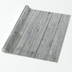 Rustic Grey Wood Grain Wrapping Paper