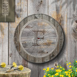 Rustic Grey Wood Tone Monogram Dartboard<br><div class="desc">The Rustic Grey Wood Tone Monogram Dart Board is a great indoor activity for your game room. Personalise with your name and monogram.</div>