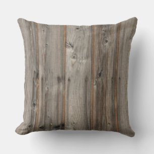 Rustic Grey Wood Tone Square Cushion