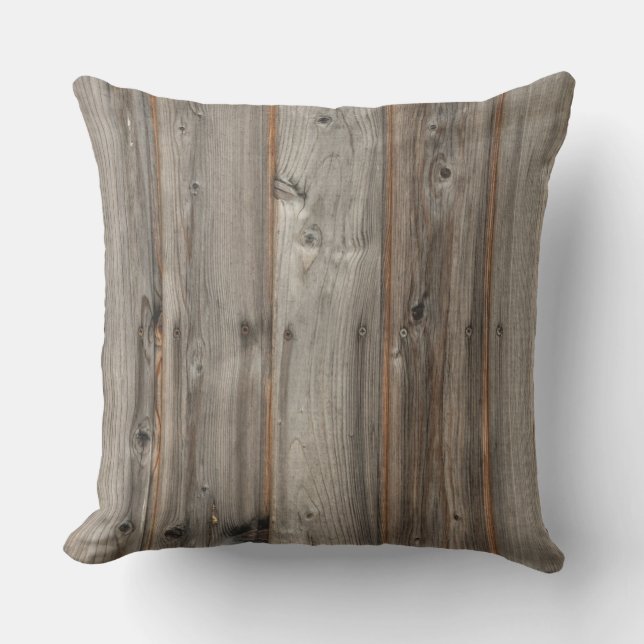 Rustic Grey Wood Tone Square Cushion (Front)