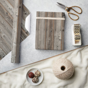 Rustic Grey Wood Tone Wrapping Paper