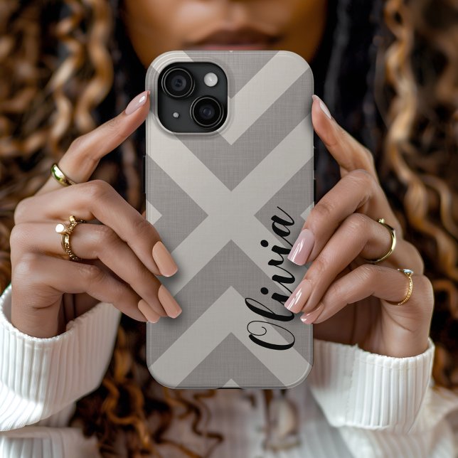 Rustic Grey X Chevron Monogram Case-Mate iPhone Case (Creator Uploaded)