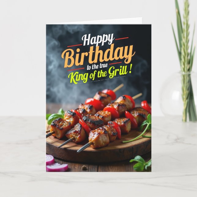 Rustic Grill Birthday Card (Front)