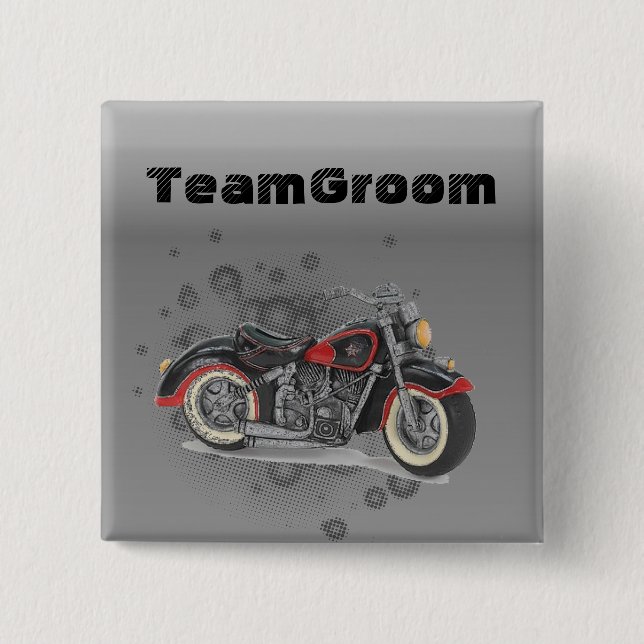 Rustic grunge Motorcyle Biker Wedding 15 Cm Square Badge (Front)