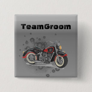 Rustic grunge Motorcyle Biker Wedding 15 Cm Square Badge