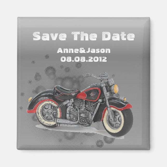 Rustic grunge Motorcyle Biker Wedding Magnet (Front)