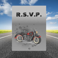 Rustic grunge Motorcyle Biker Wedding rsvp