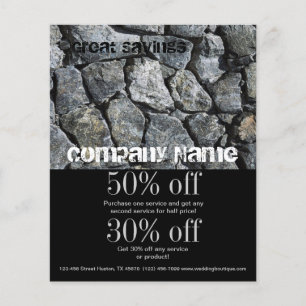 rustic grunge stone contractor construction flyer