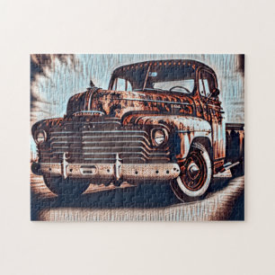 Rustic Grunge Truck - A Vintage Beauty Jigsaw Puzzle
