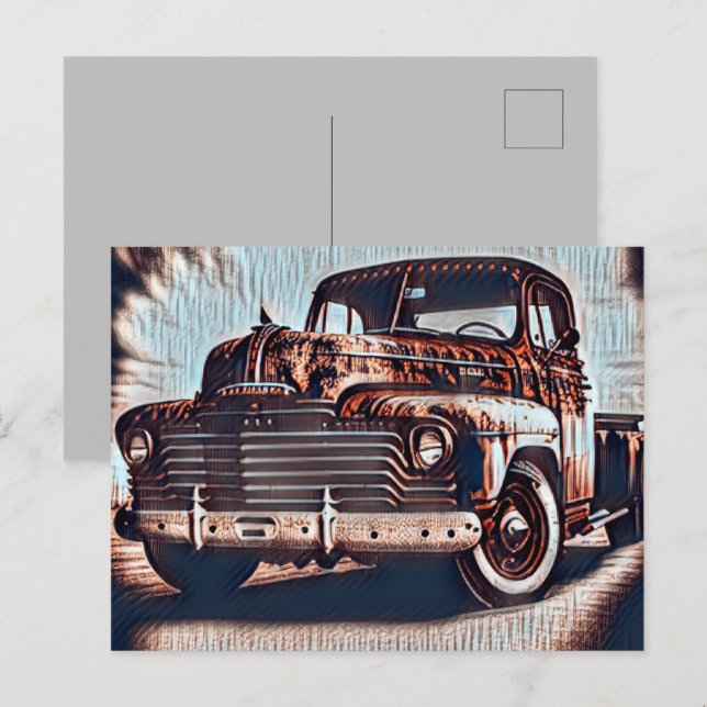 Rustic Grunge Truck - A Vintage Beauty Postcard (Front/Back)