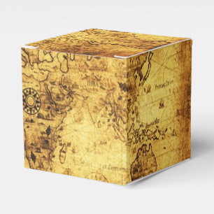 Rustic Grunge Vintage Old World Map Favour Box