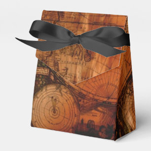 Rustic Grunge Vintage Old World Map Favour Box