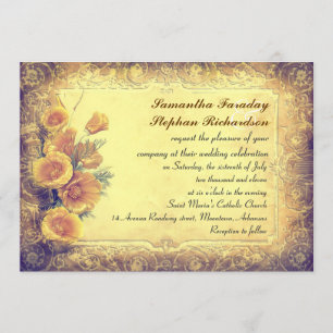 rustic grungy antique wedding invitations