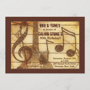 Rustic Guitar Invitation