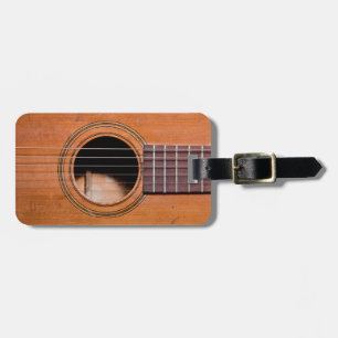 Rustic guitar luggage tag