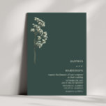 Rustic Gypsophila Emerald Fall Wedding 2 Invitation<br><div class="desc">Botanical wedding design with baby's breath over emerald background.</div>