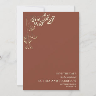 Rustic Gypsophila Terracotta Wedding  Save The Dat Save The Date