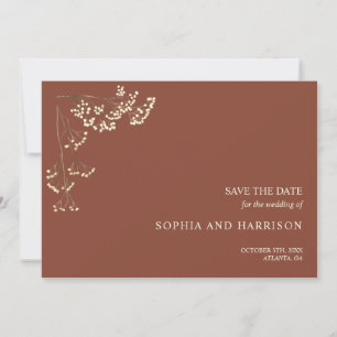 Rustic Gypsophila Terracotta Wedding  Save The Date