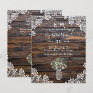Rustic Gypsophila WOODLAND WEDDING BUDGET Invite