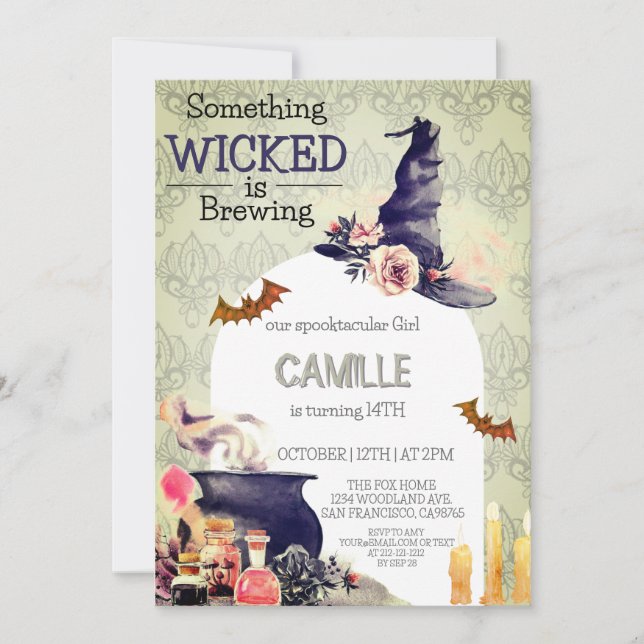 Rustic halloween birthday party Invitation (Front)