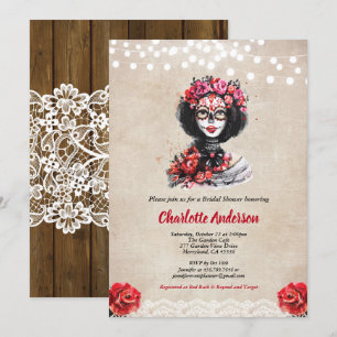 Rustic Halloween bridal shower invitation