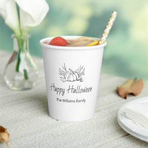 Rustic Halloween Party Simple Fall Pumpkin  Paper Cups