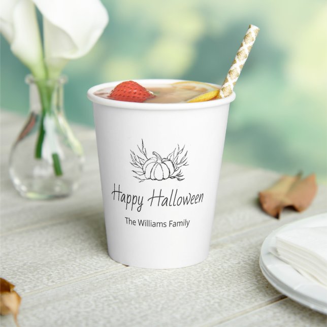 Rustic Halloween Party Simple Fall Pumpkin  Paper Cups (Insitu)