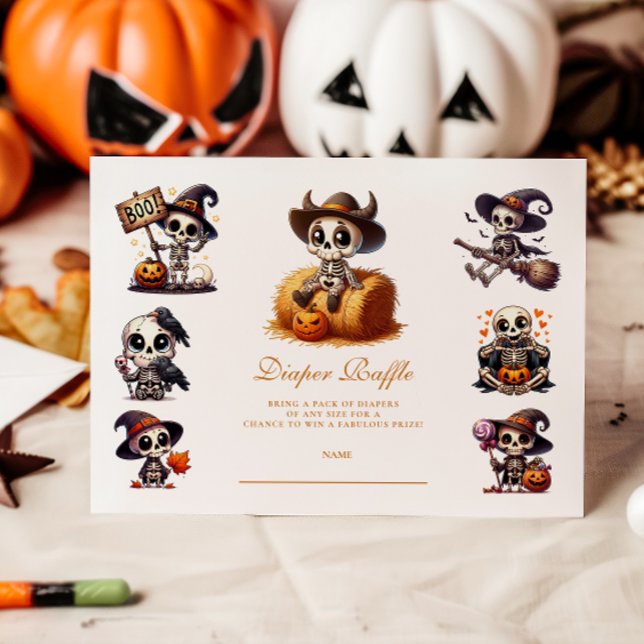Rustic Halloween Skeleton  Diapper Raffle Enclosure Card (Creator Uploaded)