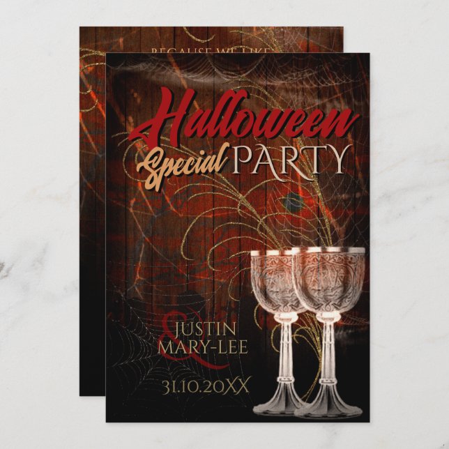 Rustic Halloween Vintage Charm Party Invitation (Front/Back)