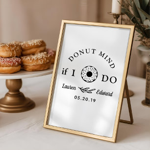 Rustic Hand Drawn Doughnut Mind If I Do Wedding Ta Poster