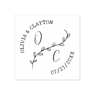 Rustic Hand-Drawn Initials & Branch Stamp