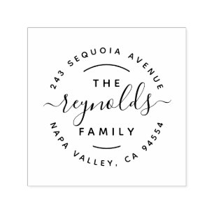 Rustic Hand-Lettered Script Family Return Address Self-inking Stamp