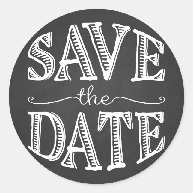 Rustic Hand Lettering Save the Date Sticker (Front)