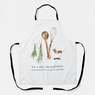 Rustic Hand Painted Country Kitchen Monogram Apron