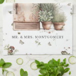 Rustic Hand Painted Country Kitchen Monogram Tea  Tea Towel<br><div class="desc">Commemorative tea towels are ideal for creating keepsakes or celebrating special events. Perfect gift for newlyweds. Add your custom wording to this design by using the "Edit this design template" boxes on the right hand side of the item, or click the blue "Customise it" button to arrange the text, change...</div>