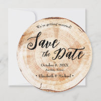 Rustic Handlettering Script Wood bark disc Photo