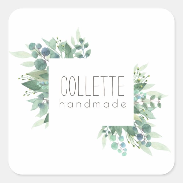 Rustic Handmade By Eucalyptus Border Product Label (Front)