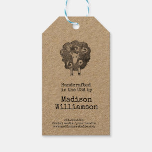 Rustic Handmade in the USA   Sheep Print Gift Tags
