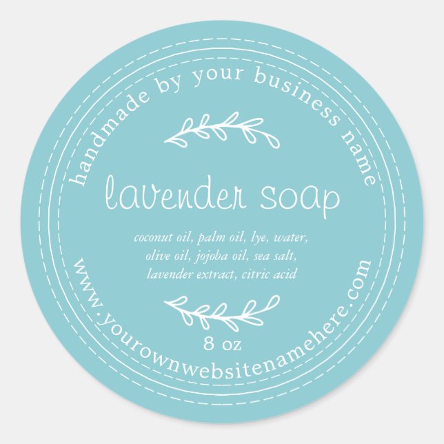 Rustic Handmade Lavender Soap Angel Blue Classic Round Sticker (Front)