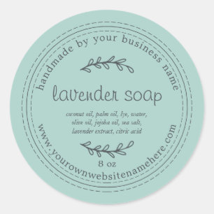 Rustic Handmade Lavender Soap Blue Classic Round Sticker